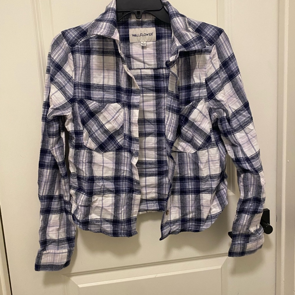 Wallflower Navy and White Checkered Top